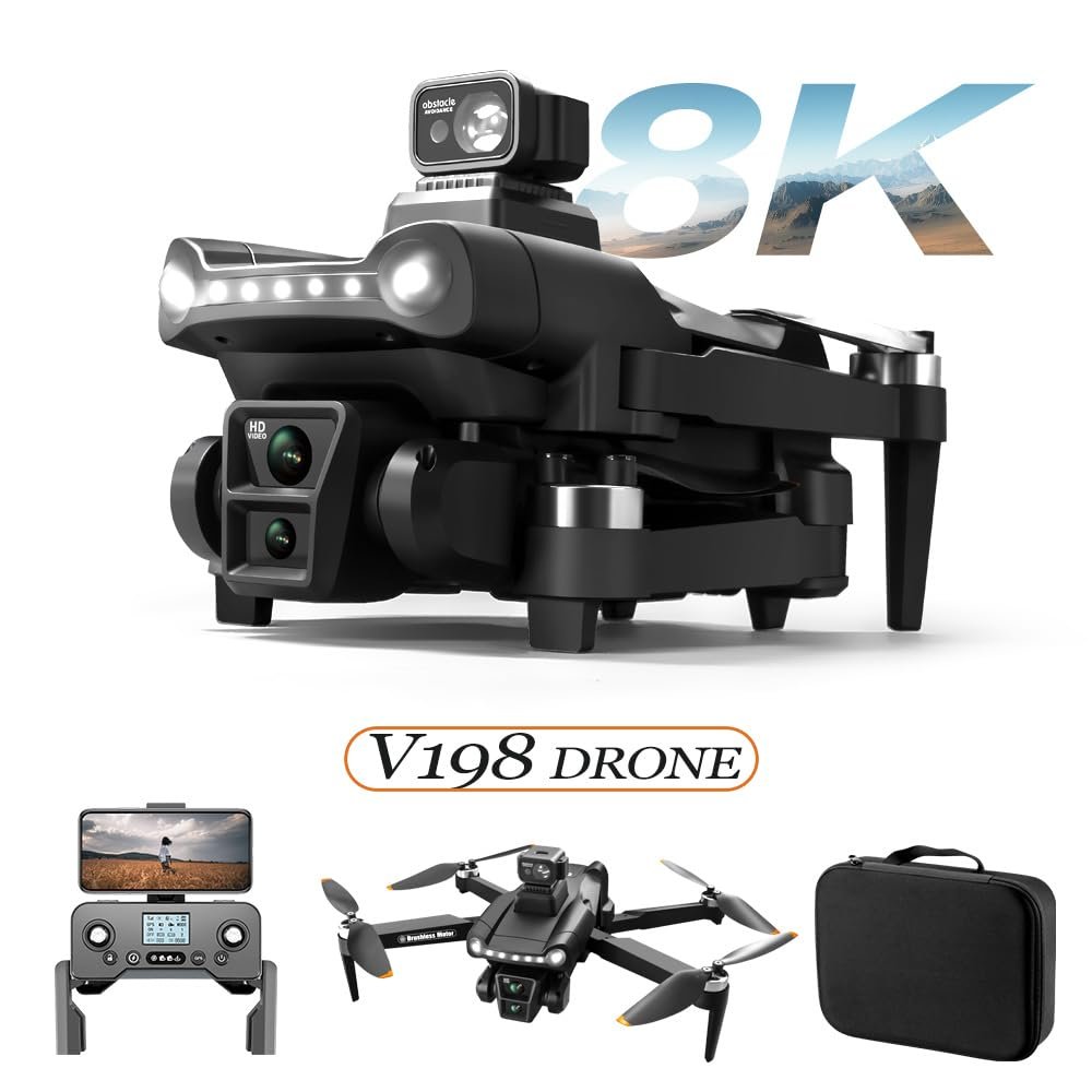 V198 Laser 8K 5G Brushless Drone With GPS Obstacle Avoidance